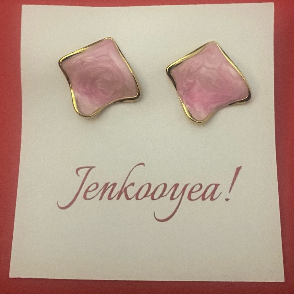 Pink and Gold Earrings